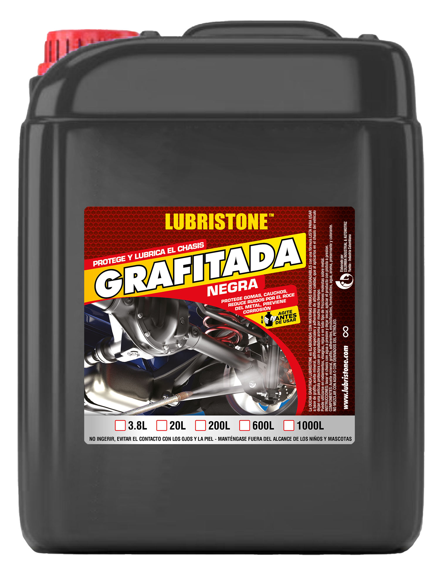 DUCHA GRAFITADA LUBRISTONE NEGRA BALDE X 20 LITROS